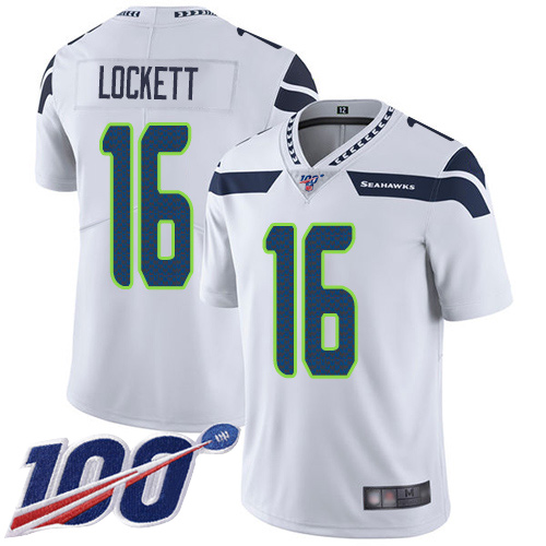 Seattle Seahawks Limited White Men Tyler Lockett Road Jersey NFL Football #16 100th Season Vapor Untouchable->seattle seahawks->NFL Jersey